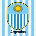 阿根廷国家足球队队徽 - 蓝白条纹太阳标志
